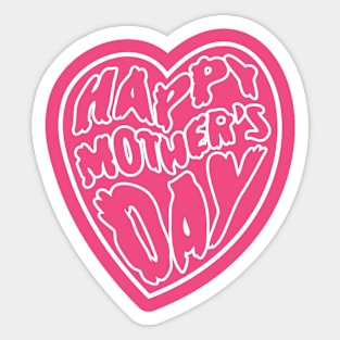 Happy Mother's Day Heart #1 Psychedelic Rock Art Nouveau Type Art Sticker